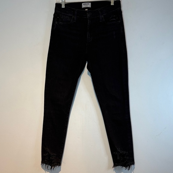 Agolde Sophie High Rise Faded Black Ankle Skinny Crop Jeans Size 29 Women's - Picture 2 of 10